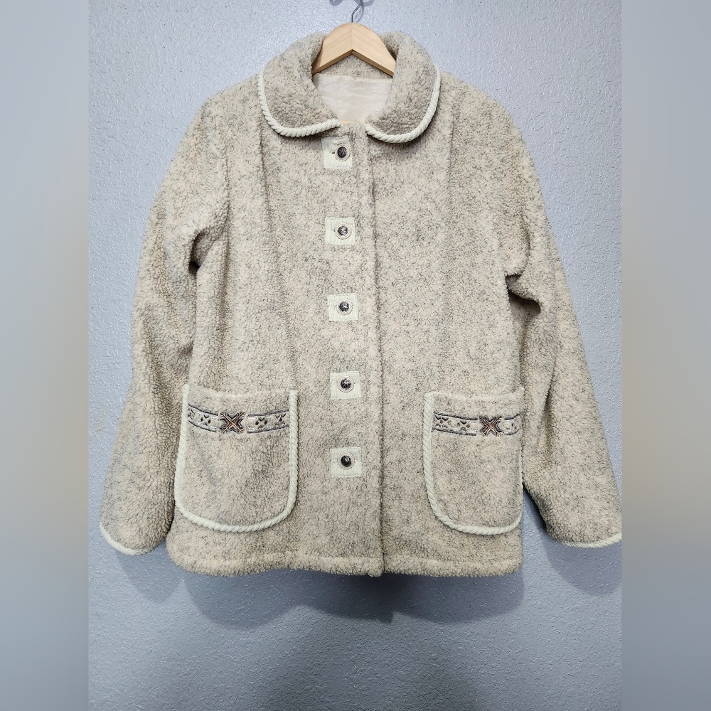 Cozy Cream Sherpa Button-Front Jacket